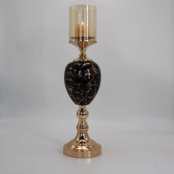 

candle holders metal candlestick fashion candelabra table home decor black ceramic handicraft