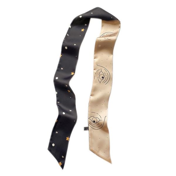 

scarves women korean-style plaid slim striped ribbon dual-use fashion tie belt hair band autumn winter decorative neckerchief scarf, Blue;gray