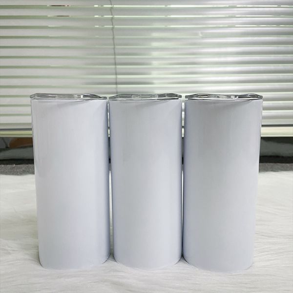 

15oz/20oz blank sublimation straight tumbler double wall stainless steel skinny tumblers heat transfer coating coffee cup wedding decoration