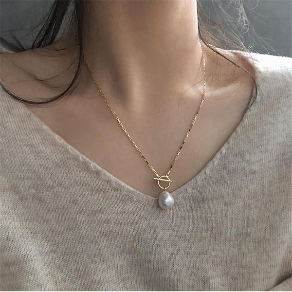 

chains meyrroyu sterling silver ot buckle design necklace creative pearl pendant clavicle chain exquisite party jewelry birthday gift