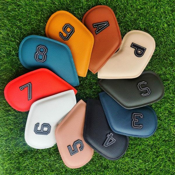 

club heads double-sided digital golf iron headgear wedge cover 3-9 asp