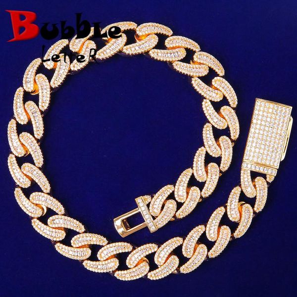 

chains 18mm baguette solid back necklace gold colormen's hip hop jewelry, Silver