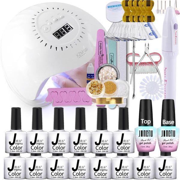 

nail set 168w uv led lamp for manicure gel polish kit varnish electric drill sets art tools kits1