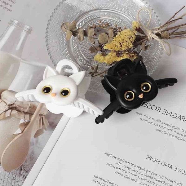 

super black-and-white cat new lovely female simple hair ornament fairy hairpin big grip clip on back of the, Black;brown