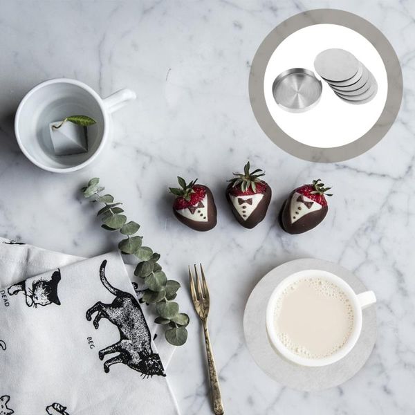 

mats & pads 1 set of bowl stainless steel table with holder (silver)