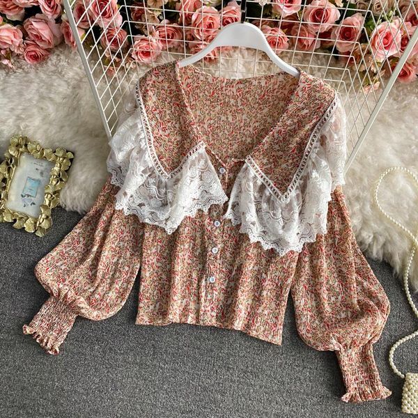 

women's blouses & shirts korean sweet lapel loose in spring 2021, White