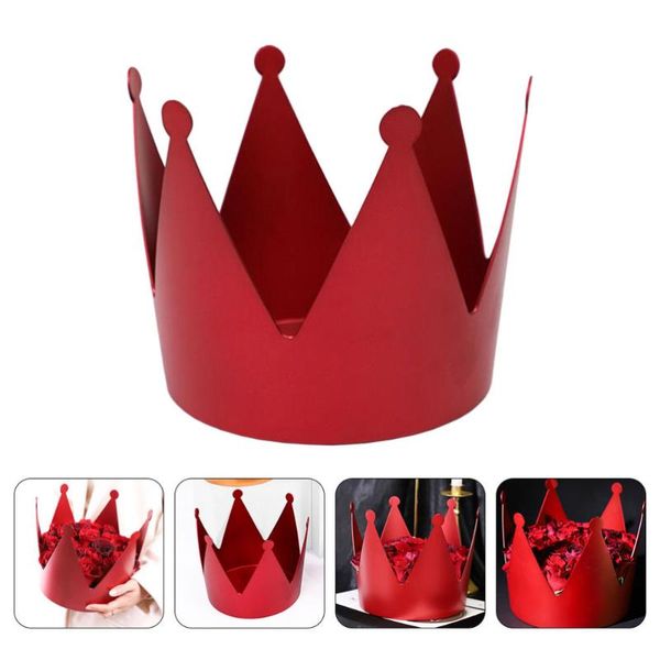 

elegant crown hand tied bouquet box steel flower arrangement red gift wrap