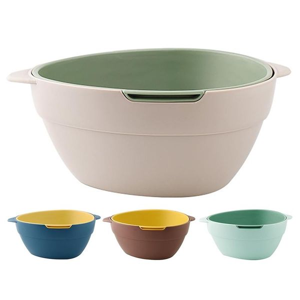 

double drain basket kitchen sink strainer fruit colander storage baskets