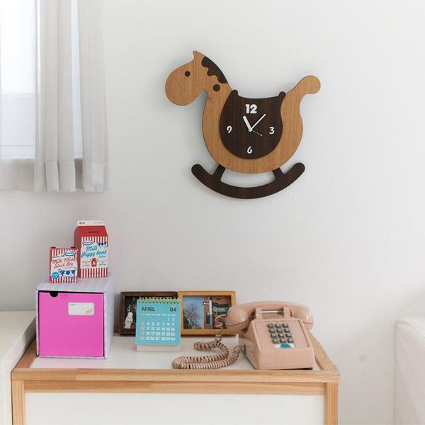 

wall clocks animal creativity clock wooden children nordic digital modern design art reloj de pared decoration dk50wc