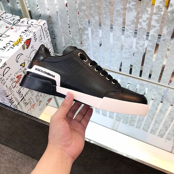 

dgl dolcgabbanal 2021 r mens womens casual shoes fashion genuine leather sneakers luxury trainers em00240-1, Black