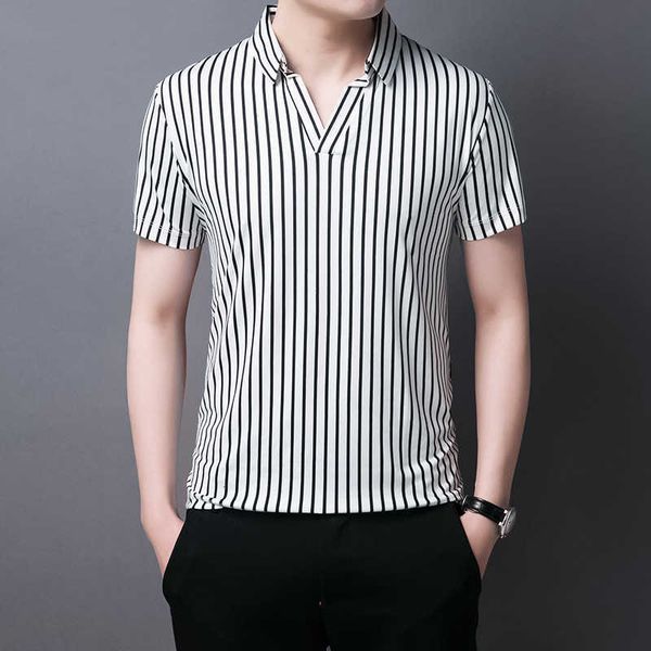 

short sleeve thin section middle-aged and young men's dad's fashion casual inch shirt men, White;black