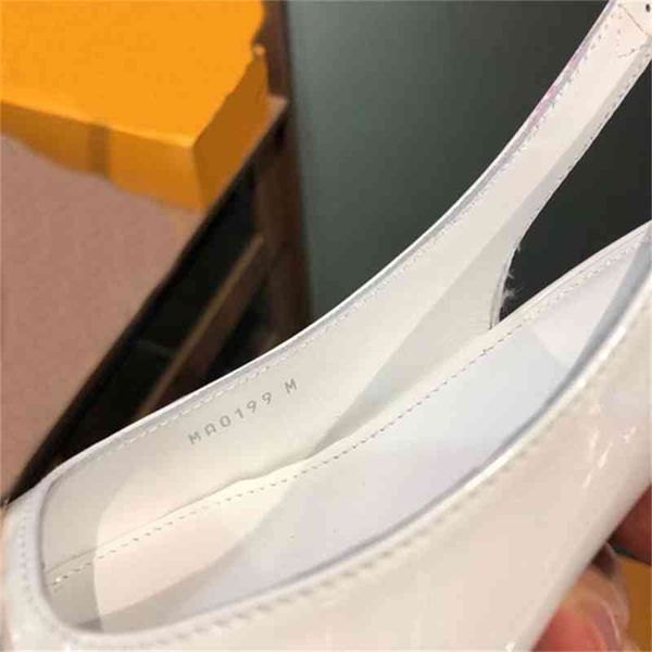 

high end designer shoes fashion women's thick heel flat head leather sewing formal back belt banquet, Black