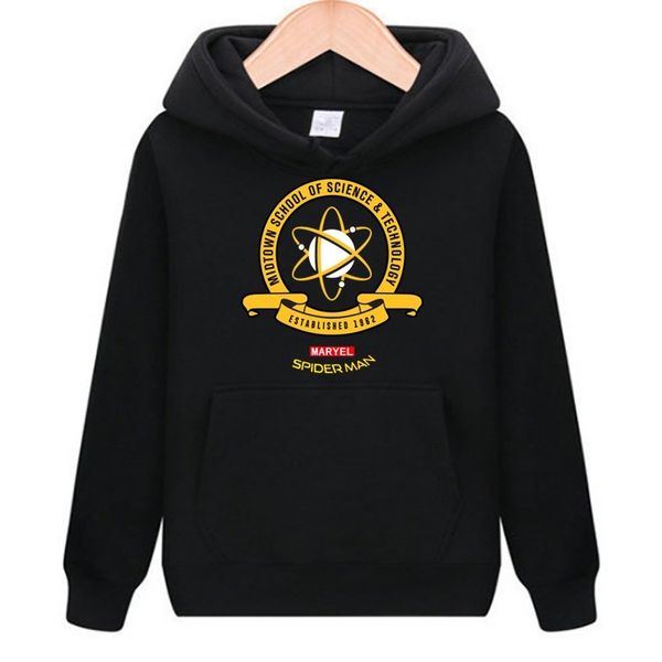 

new spring and autumn casual fashion letter pattern printed fleece hooded men's sweater, Black