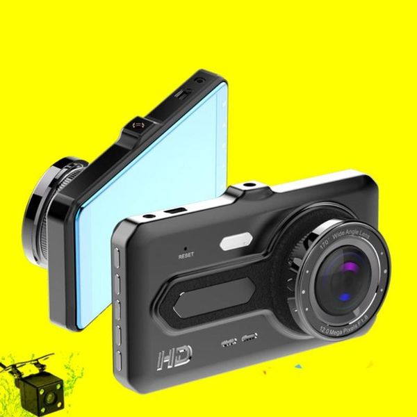 

1080p reverse image ips screen 4-inch dual lens tachograph driving recorder motion detection night g-sensor car dvr dvrs
