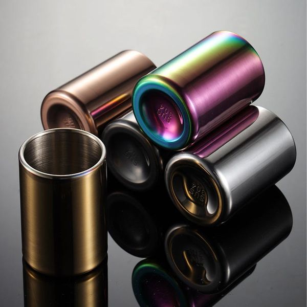 

stainless steel fruit fork storage cup dessert snack tube kids pen holder cylinder home party utensil bottles & jars