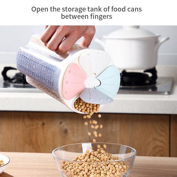 

storage bottles & jars transparent cover plastic sealed tank kitchen grain food moisture household