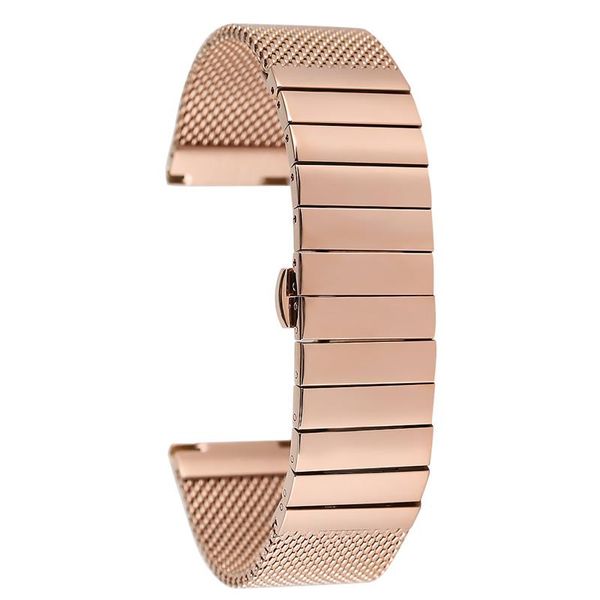 

watch bands 18mm 20mm 22mm 24mm rose gold steel strap premium replacement watches band practical butterfly buckle wristwatch, Black;brown