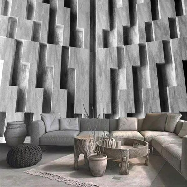 

wallpapers three-dimensional wallpaper for living room modeling cement board special-shaped building 3d sofa background wall paper mural