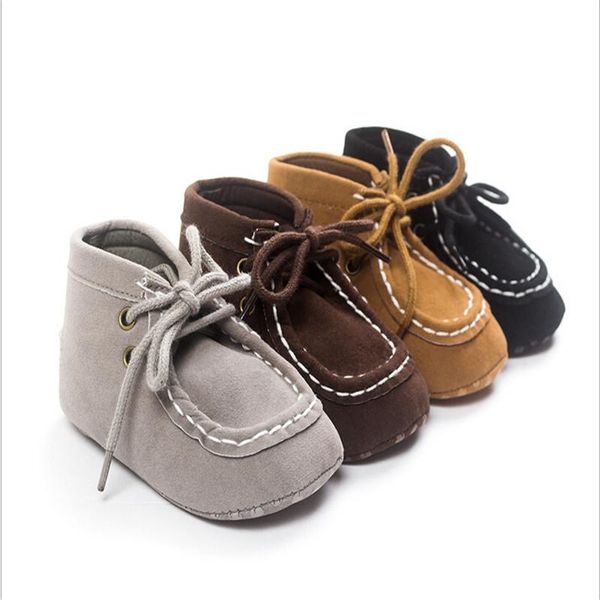 

first walkers solid colors lace up baby shoes boy infant soft bottom anti-slip