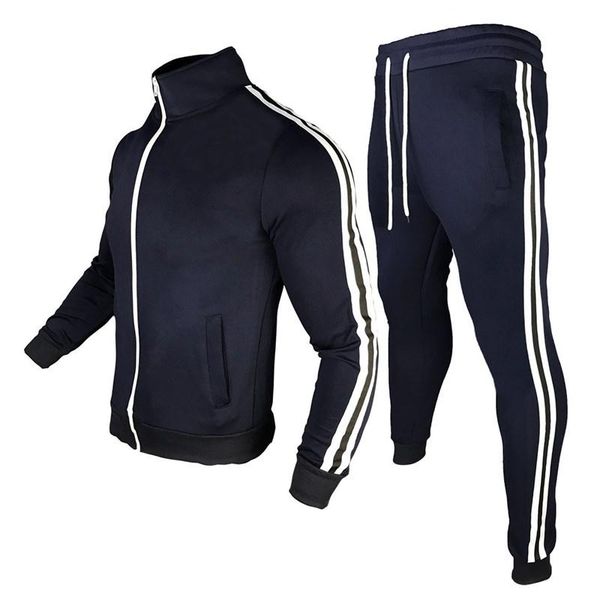 

men's tracksuits track suit mens 2piece set men sports wear fashion colorblock jogging outfits fitness clothes jacket+pants clothing, Gray
