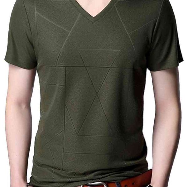 

liseaven men's t-shirts new arrival v-neck short sleeve tshirt summer t shirt men's slim fit tee shirt 210409, White;black