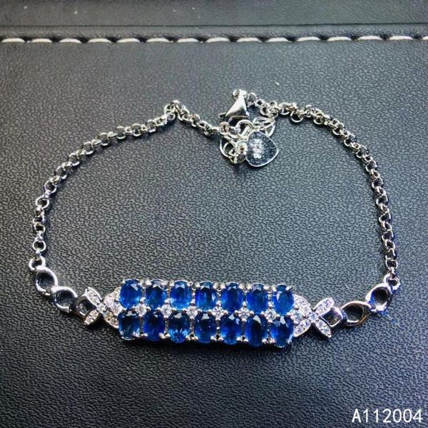 

other bracelets kjjeaxcmy fine jewelry 925 sterling silver inlaid gemstone sapphire women hand bracelet luxury support detection, Golden;silver
