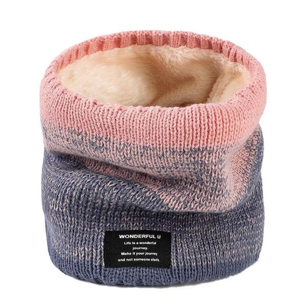 

scarves winter warm brushed knit neck warmer circle go out wrap cowl loop snood shawl outdoor ski climbing scarf for men women d161, Blue;gray