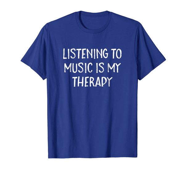 

listening to music is my therapy t shirt funny saying gift, White;black