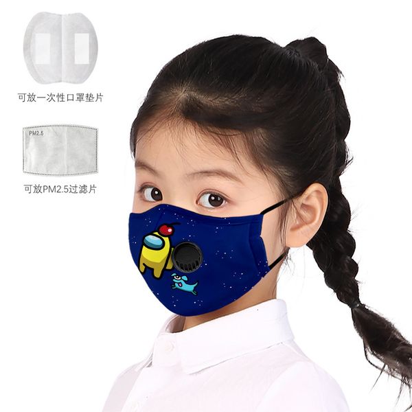 

children's us printed strong leisure belt breathing valve can put pm2.5 filter mask