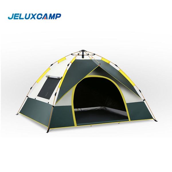 

tents and shelters camping automatic tent 3-4 person family with rainfly windproof waterproof awning uv for hiking mountaineering