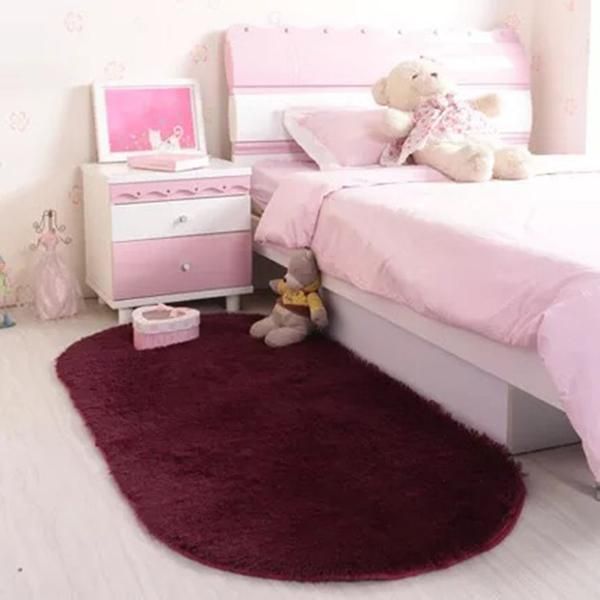 

solid color oval washable floor mats for home living room rug bedroom bed front blanket coffee table hanw88 carpets
