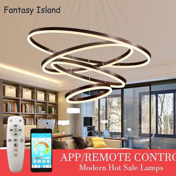 

brown gold modern led chandelier for living room bedroom dining office lustre lighting hanging lamps pendant