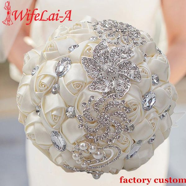 

wedding flowers wifelai-a artificial bouquets hand made flower rhinestone bridesmaid crystal bridal bouquet de mariage w228