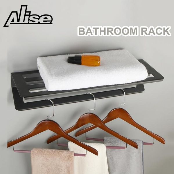 

towel racks holder bathroom rack matte black stainless steel wall mounted hanger storage shelf 70cm accessories