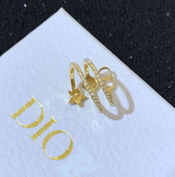 

family diamond star temperament women's pearl ring, Silver