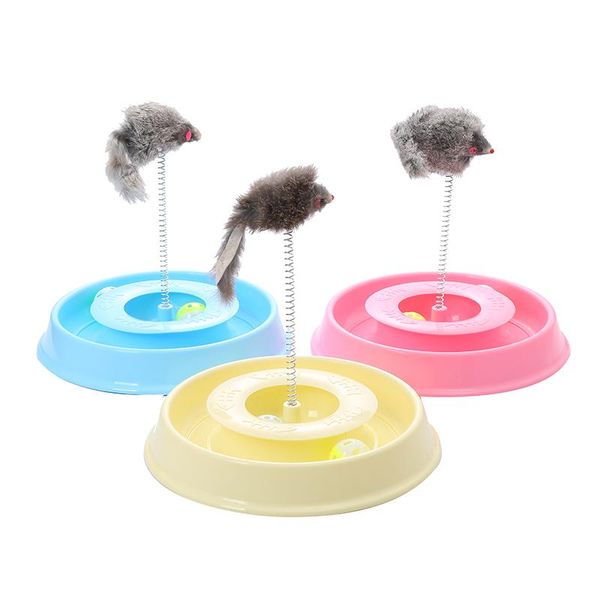 

cat toys design circle turntable with mouse interactive toy in stock pet products