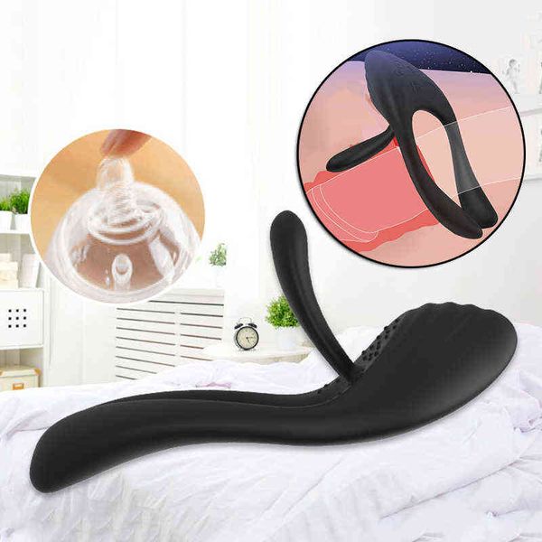 Nxy cockrings quente vibrador brinquedos sexuais t em forma de usb recarregável plugue anal prostate massageador masturbação dispositivo para mulheres homens 1125