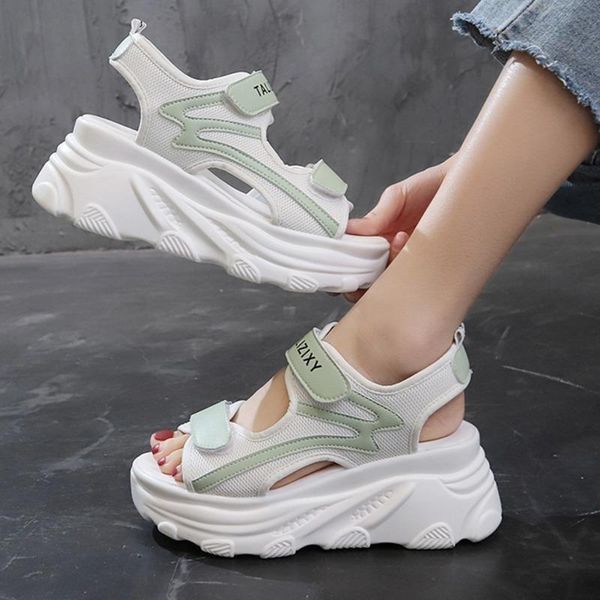 

summer women platform sandals chunky casual shoes beach luxury designers white 6cm high heels sports woman fashion sandal, Black