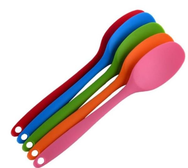 5 Colori 206mm Universale Flessibile Strumenti di Calore Silicone Resistente Cucchiaio Raschietto Spatola Torta Gelato per Pala Cucina