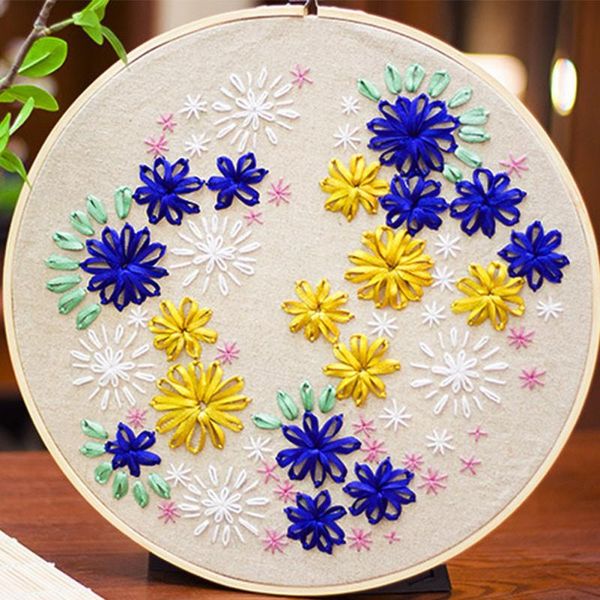 

other arts and crafts flower european embroidery kit simple 3d ribbon needlework for beginners sewing art carft
