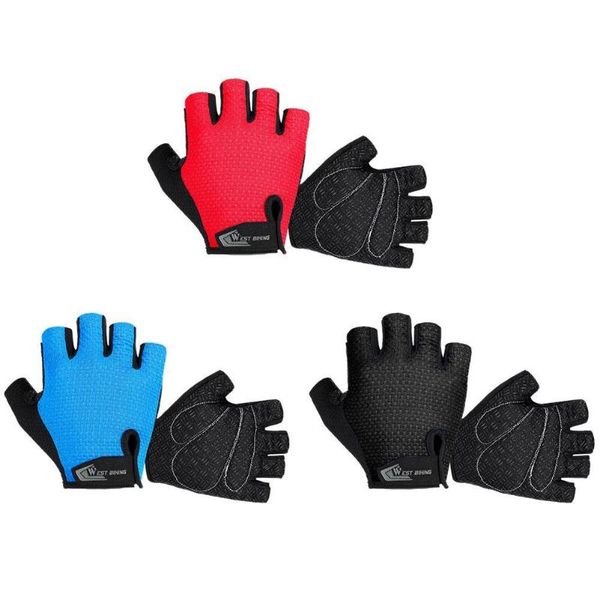 

cycling gloves breathable short finger sports hiking for men women bicycle bike anti slip, Black