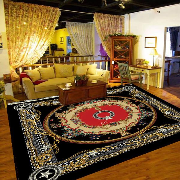 

carpet european and american style floral pattern area rugs for living room parlor bedroom carpets non-slip navy red blue 522