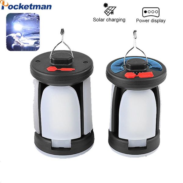 

portable lanterns 300w led bulb solar charge lamp usb rechargeable outdoor camping light emergency night market