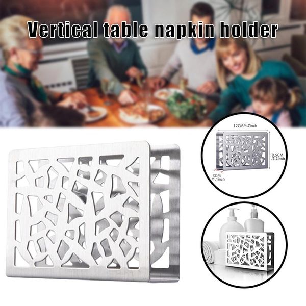 

tissue boxes & napkins stainless steel hollow napkin holder paper towel rack innovative table vertical decorative household js23