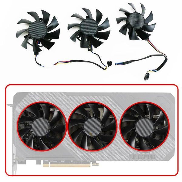 

lapcooling pads graphics cooler for asus rx 5700/rx5700 xt tuf fan computer air coolers 3 fans accessories fd8015u12s
