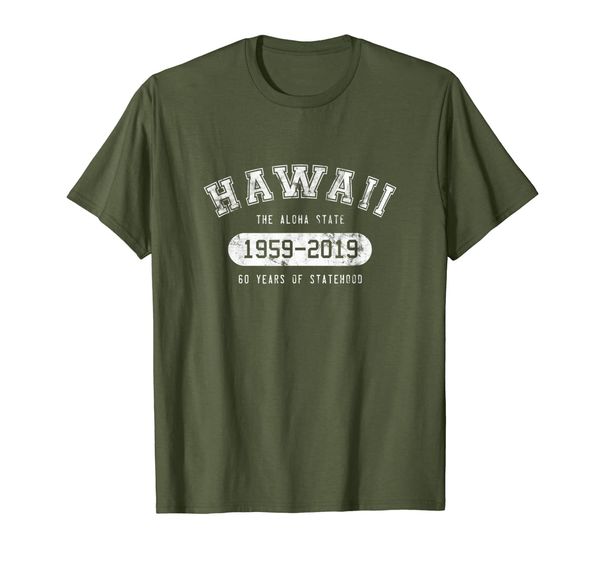 

vintage hawaii aloha state 1959-2019 60th anniversary t-shirt, White;black