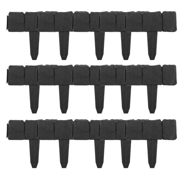 

15pcs cobblestone garden edging border fence lawn landscape fencing, trellis & gates