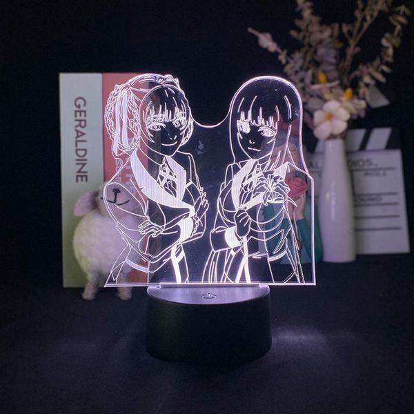 

anime figure 3d illusion lamp led atmosphere night light with remote control rgb colors kakegurui compulsive kids gifts