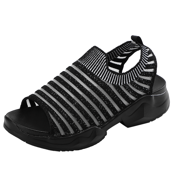 

dress shoes women sandals 2021 summer beach platform weadge casual comfortable thick bottom fashion female slip on, Black