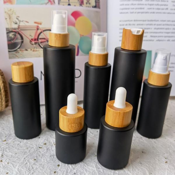 

storage bottles & jars skin care perfume atomizer portable liquid packaging glass spray alcochol empty bottle with bamboo lid refillable for